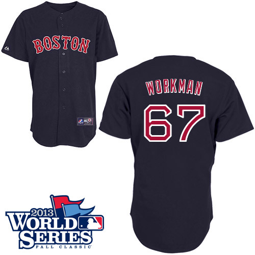 Brandon Workman #67 MLB Jersey-Boston Red Sox Men's Authentic 2013 World Series Champions Road Baseball Jersey